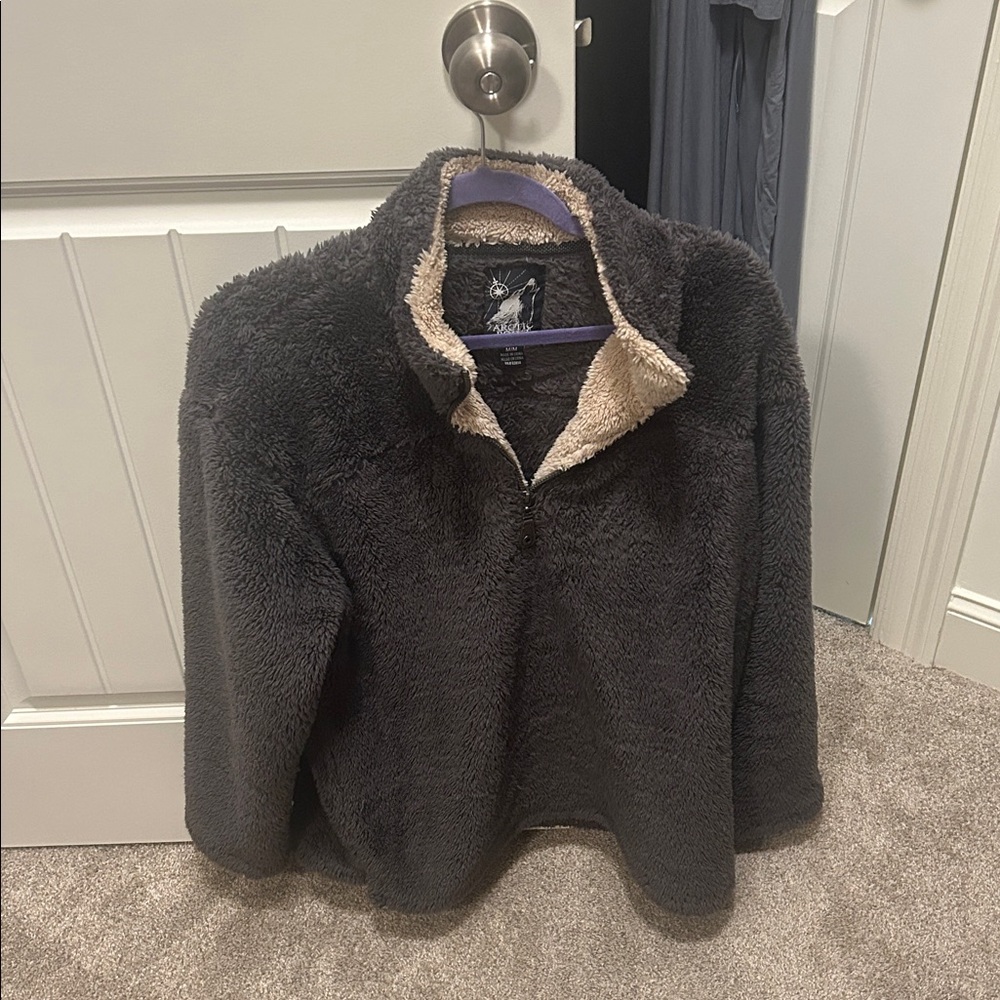 Cozy Brown and Cream Fleece Pullover